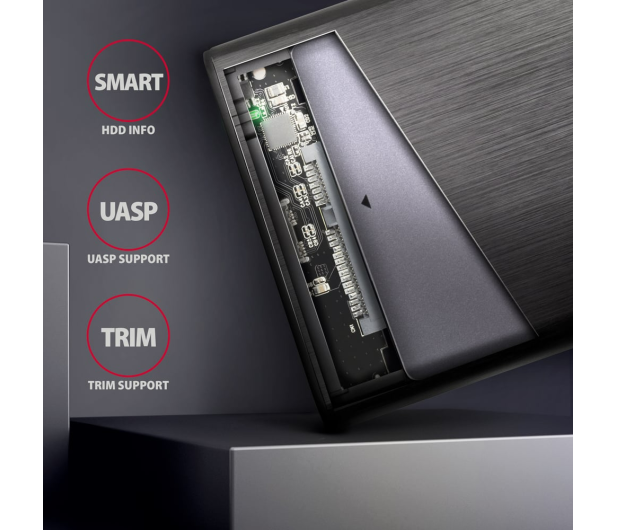 AXAGON EE25-A6C Bezśrubowa aluminiowa obudowa zewnętrzna USB-C 3.2 Gen 1 - SATA 6G dla 2.5" SSD/HDD - 1353410 - zdjęcie 4